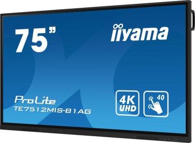 iiyama PROLITE Digitale signage flatscreen 190,5 cm (75\") Wifi 400 cd/m² 4K Ultra HD Zwart Touchscreen Type processor Android 11