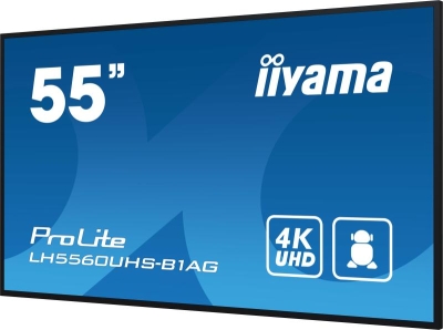 iiyama PROLITE Digitaal A-kaart 139,7 cm (55\") LED Wifi 500 cd/m² 4K Ultra HD Zwart Type processor Android 11 24/7